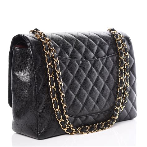 black caviar maxi chanel|CHANEL Caviar Quilted Maxi Double Flap Black .